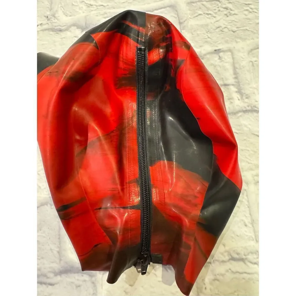 MKLLatexCouture Kinky Kitty Marbled Latex Hood size small excellent condition